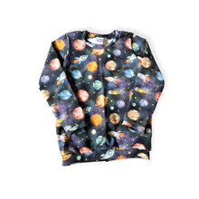 Load image into Gallery viewer, Blue Space, Planets &amp; Rockets Baby &amp; Children&#39;s Loungewear Set • ORGANIC • MADE TO ORDER • Kids •
