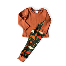 Load image into Gallery viewer, Green Autumn Rainy Days Baby &amp; Children&#39;s Leggings • ORGANIC • MADE TO ORDER •Kids •
