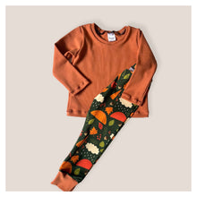 Load image into Gallery viewer, Green Autumn Rainy Days Baby &amp; Children&#39;s Leggings • ORGANIC • MADE TO ORDER •Kids •
