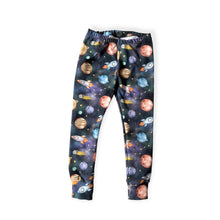 Load image into Gallery viewer, Blue Space, Planets &amp; Rockets Baby &amp; Children&#39;s Leggings • ORGANIC • MADE TO ORDER •Kids •
