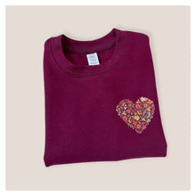 Load image into Gallery viewer, Burgundy Autumn Heart Baby &amp; Children&#39;s Sweatshirt • READY TO SHIP • Kids Jumper •
