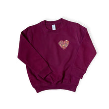 Load image into Gallery viewer, Burgundy Autumn Heart Baby &amp; Children&#39;s Sweatshirt • READY TO SHIP • Kids Jumper •
