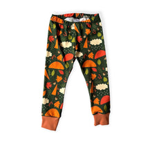 Load image into Gallery viewer, Green Autumn Rainy Days Baby &amp; Children&#39;s Leggings • ORGANIC • MADE TO ORDER •Kids •
