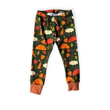 Load image into Gallery viewer, Green Autumn Rainy Days Baby &amp; Children&#39;s Leggings • ORGANIC • READY TO SHIP •Kids • 18-24 Months •
