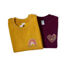 Load image into Gallery viewer, Burgundy Autumn Heart Baby &amp; Children&#39;s Sweatshirt • READY TO SHIP • Kids Jumper •
