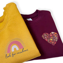 Load image into Gallery viewer, Burgundy Autumn Heart Baby &amp; Children&#39;s Sweatshirt • READY TO SHIP • Kids Jumper •
