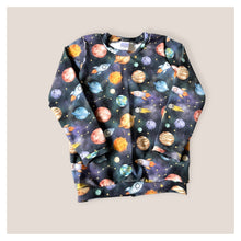 Load image into Gallery viewer, Blue Space, Planets &amp; Rockets Baby &amp; Children&#39;s Loungewear Set • ORGANIC • MADE TO ORDER • Kids •
