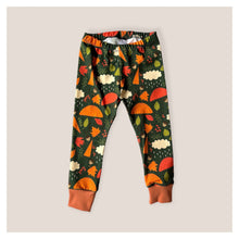 Load image into Gallery viewer, Green Autumn Rainy Days Baby &amp; Children&#39;s Leggings • ORGANIC • MADE TO ORDER •Kids •
