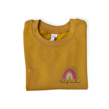 Load image into Gallery viewer, Mustard &#39;Look For Rainbows&#39;  Baby &amp; Children&#39;s Sweatshirt • READY TO SHIP • Kids Jumper • 5-6 Years •
