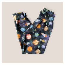 Load image into Gallery viewer, Blue Space, Planets &amp; Rockets Baby &amp; Children&#39;s Loungewear Set • ORGANIC • MADE TO ORDER • Kids •
