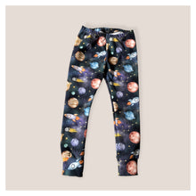 Load image into Gallery viewer, Blue Space, Planets &amp; Rockets Baby &amp; Children&#39;s Leggings • ORGANIC • MADE TO ORDER •Kids •
