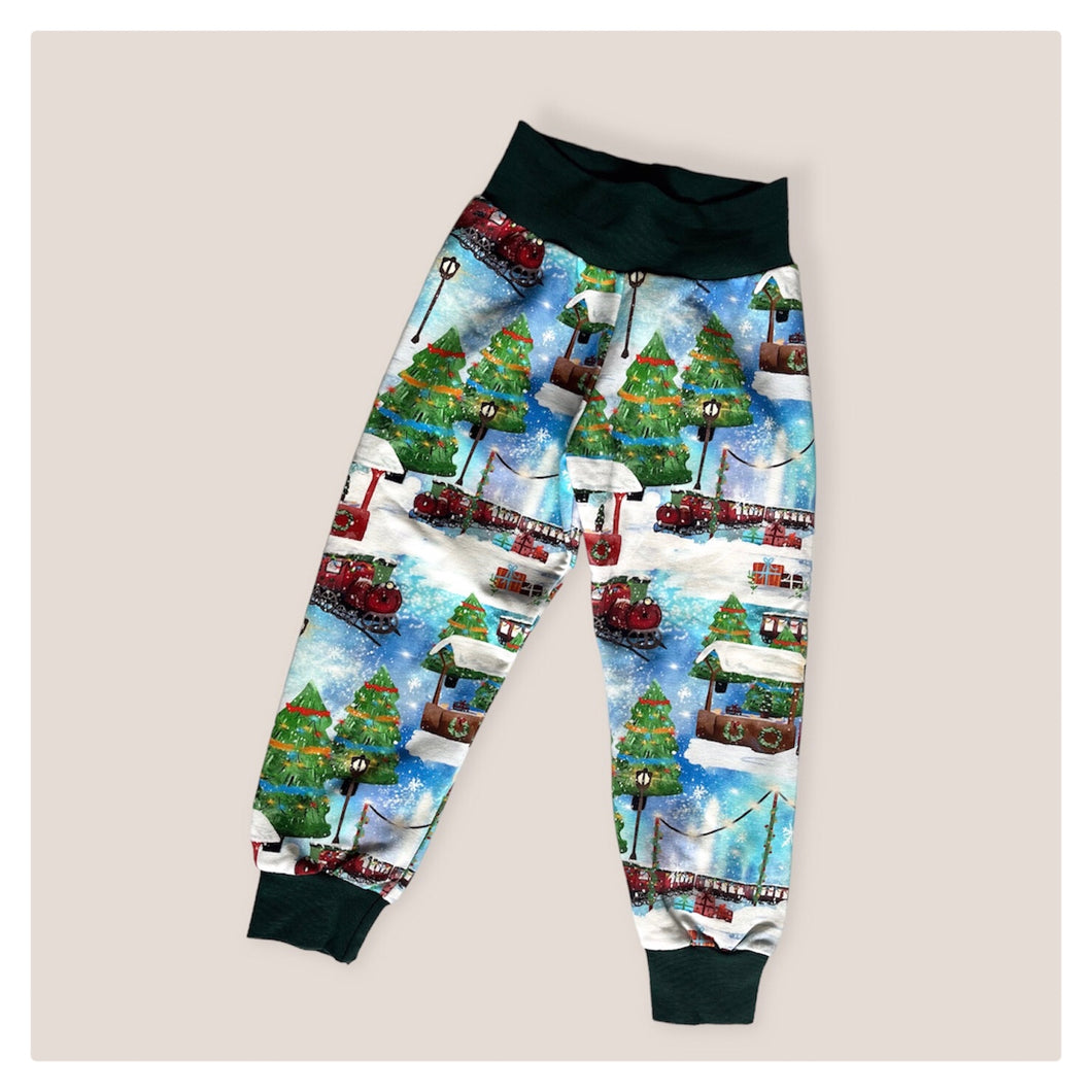 Christmas Trains Baby & Children's Lightweight Joggers • READY to SHIP • 3-4 Years • Kids •