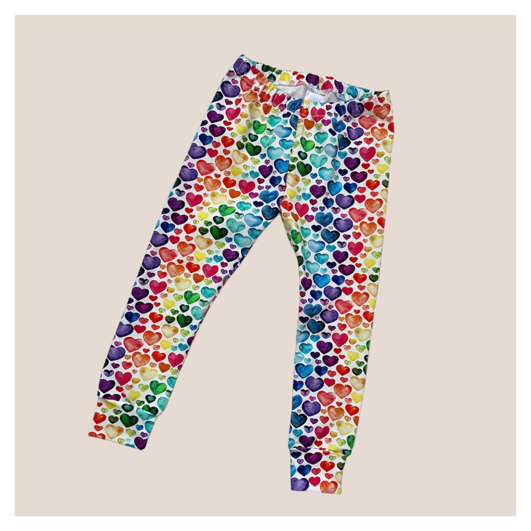 Rainbow Heart Baby & Child Leggings • READY TO SHIP • Kids •