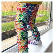 Load image into Gallery viewer, Rainbow Heart Baby &amp; Child Leggings • READY TO SHIP • Kids •
