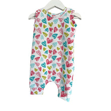 Load image into Gallery viewer, Pastel Hearts Baby &amp; Child&#39;s Shortie Romper • MADE TO ORDER • Kids Romper •
