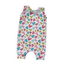 Load image into Gallery viewer, Pastel Hearts Baby &amp; Child&#39;s Shortie Romper • READY TO SHIP • 6-9 Months •Kids Romper •
