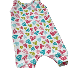 Load image into Gallery viewer, Pastel Hearts Baby &amp; Child&#39;s Shortie Romper • READY TO SHIP • 6-9 Months •Kids Romper •
