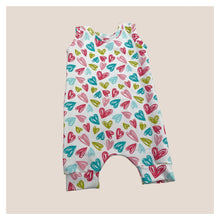 Load image into Gallery viewer, Pastel Hearts Baby &amp; Child&#39;s Shortie Romper • READY TO SHIP • 6-9 Months •Kids Romper •
