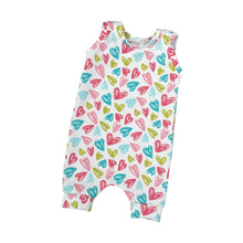 Load image into Gallery viewer, Pastel Hearts Baby &amp; Child&#39;s Shortie Romper • READY TO SHIP • 6-9 Months •Kids Romper •
