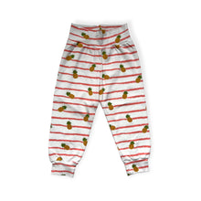 Load image into Gallery viewer, Salmon Pink Striped Daisy Baby &amp; Children&#39;s Cuffed Trousers • READY to SHIP • 18-24 Months • Kids •
