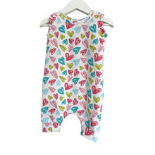 Load image into Gallery viewer, Pastel Hearts Baby &amp; Child&#39;s Shortie Romper • READY TO SHIP • 6-9 Months •Kids Romper •
