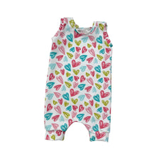 Load image into Gallery viewer, Pastel Hearts Baby &amp; Child&#39;s Shortie Romper • READY TO SHIP • 6-9 Months •Kids Romper •
