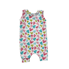 Load image into Gallery viewer, Pastel Hearts Baby &amp; Child&#39;s Shortie Romper • READY TO SHIP • 6-9 Months •Kids Romper •
