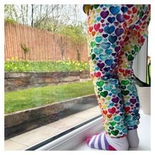 Load image into Gallery viewer, Rainbow Heart Baby &amp; Child Leggings • READY TO SHIP • Kids •
