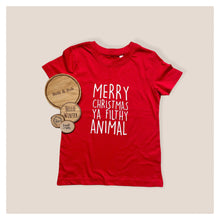 Load image into Gallery viewer, Merry Christmas Ya Filthy Animal Baby &amp; Children&#39;s T-Shirt • MADE TO ORDER •Kids •
