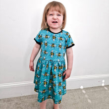 Load image into Gallery viewer, Blue Bees Baby &amp; Children&#39;s Twirl Dress • ORGANIC • MADE TO ORDER • Kids Dress •
