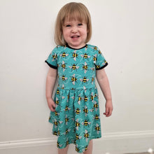 Load image into Gallery viewer, Blue Bees Baby &amp; Children&#39;s Twirl Dress • ORGANIC • MADE TO ORDER • Kids Dress •
