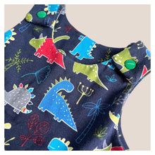 Load image into Gallery viewer, SECONDS* Navy Dinosaurs Baby and Children&#39;s Romper • 3-6 Months • READY to SHIP •
