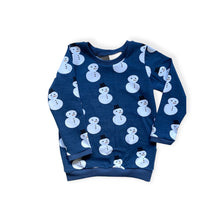 Load image into Gallery viewer, Blue Snowman Baby &amp; Children&#39;s Cuffed Top • ORGANIC • READY TO SHIP • Kids •
