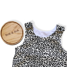 Load image into Gallery viewer, Black &amp; White Baby &amp; Children&#39;s Leopard Print Romper • MADE TO ORDER • Kids Romper •
