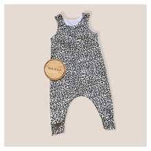 Load image into Gallery viewer, Black &amp; White Baby &amp; Children&#39;s Leopard Print Romper • MADE TO ORDER • Kids Romper •
