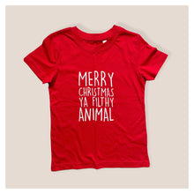 Load image into Gallery viewer, Merry Christmas Ya Filthy Animal Baby &amp; Children&#39;s T-Shirt • MADE TO ORDER •Kids •
