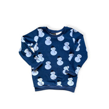 Load image into Gallery viewer, Blue Snowman Baby &amp; Children&#39;s Cuffed Top • ORGANIC • READY TO SHIP • Kids •
