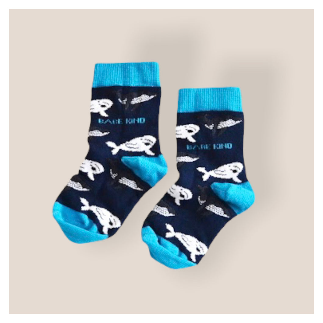 'Save The Whales' Bamboo Socks for Kids • READY TO SHIP •