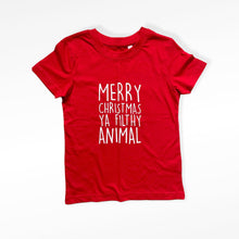 Load image into Gallery viewer, Merry Christmas Ya Filthy Animal Baby &amp; Children&#39;s T-Shirt • MADE TO ORDER •Kids •
