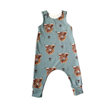 Load image into Gallery viewer, Highland Cow Baby &amp; Children&#39;s Romper • READY TO SHIP • Kids Romper •
