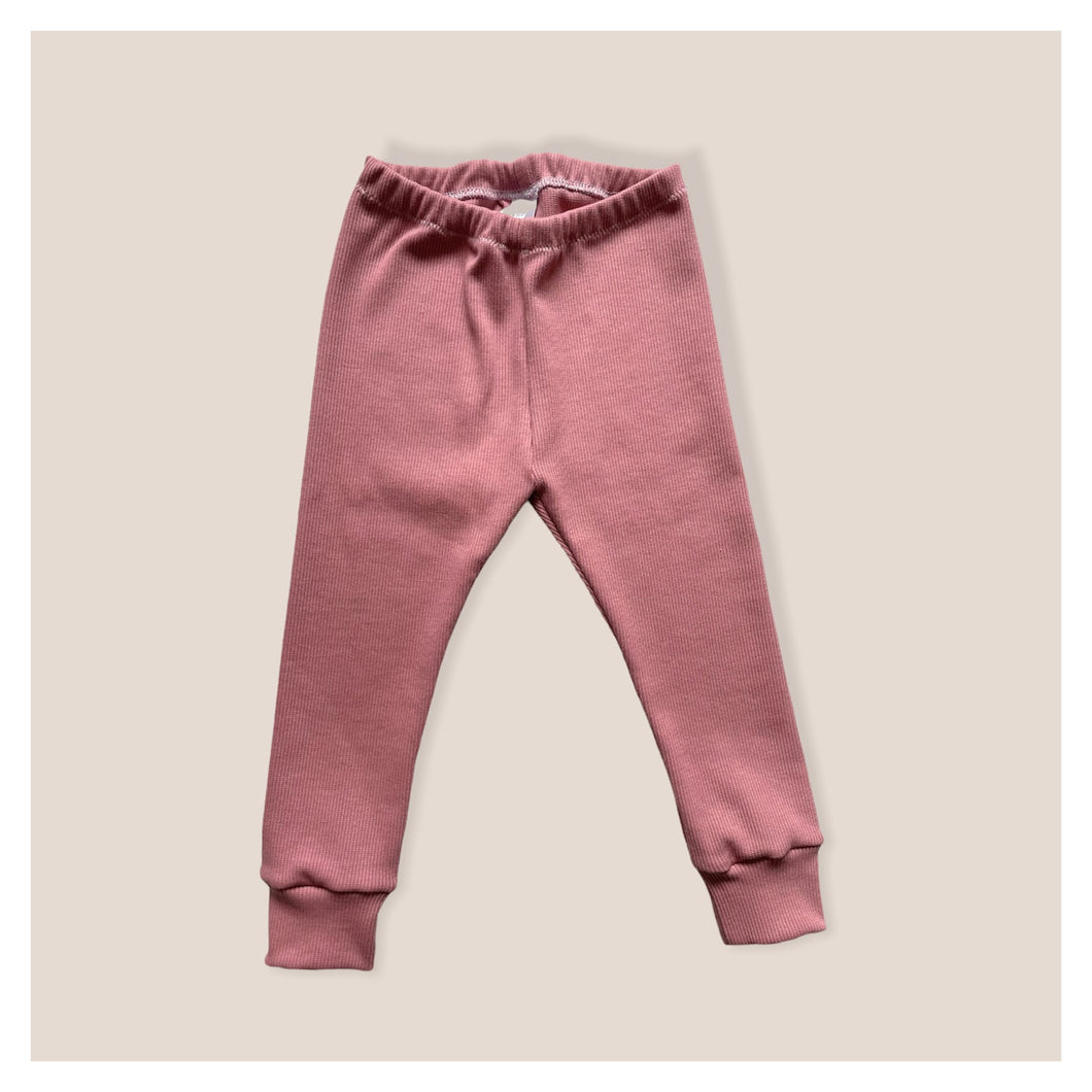 Dusty Pink Ribbed Baby & Child's Leggings • READY TO SHIP • Kids • 18-24 Months •