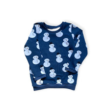 Load image into Gallery viewer, Blue Snowman Baby &amp; Children&#39;s Cuffed Top • ORGANIC • READY TO SHIP • Kids •
