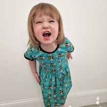 Load image into Gallery viewer, Blue Bees Baby &amp; Children&#39;s Twirl Dress • ORGANIC • MADE TO ORDER • Kids Dress •
