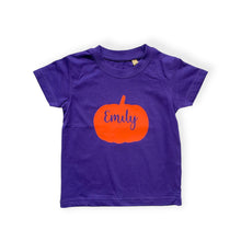 Load image into Gallery viewer, Personalised Pumpkin Baby &amp; Children&#39;s T-Shirt • MADE TO ORDER • Kids •
