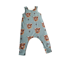 Load image into Gallery viewer, Highland Cow Baby &amp; Children&#39;s Romper • READY TO SHIP • Kids Romper •
