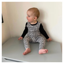 Load image into Gallery viewer, Black &amp; White Baby &amp; Children&#39;s Leopard Print Romper • MADE TO ORDER • Kids Romper •
