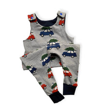 Load image into Gallery viewer, Grey Christmas Cars Baby &amp; Children&#39;s Romper • READY TO SHIP • Kids •
