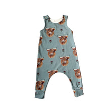 Load image into Gallery viewer, Highland Cow Baby &amp; Children&#39;s Romper • READY TO SHIP • Kids Romper •
