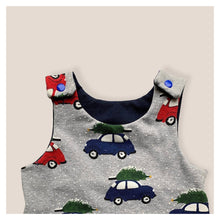 Load image into Gallery viewer, Grey Christmas Cars Baby &amp; Children&#39;s Romper • READY TO SHIP • Kids •
