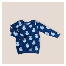 Load image into Gallery viewer, Blue Snowman Baby &amp; Children&#39;s Cuffed Top • ORGANIC • READY TO SHIP • Kids •
